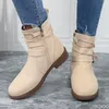 Herbst Winter neue elegante einfache dicke Ferse Karree kurze Stiefel modische vielseitige Schuhe lässig bequeme Damenschuhe