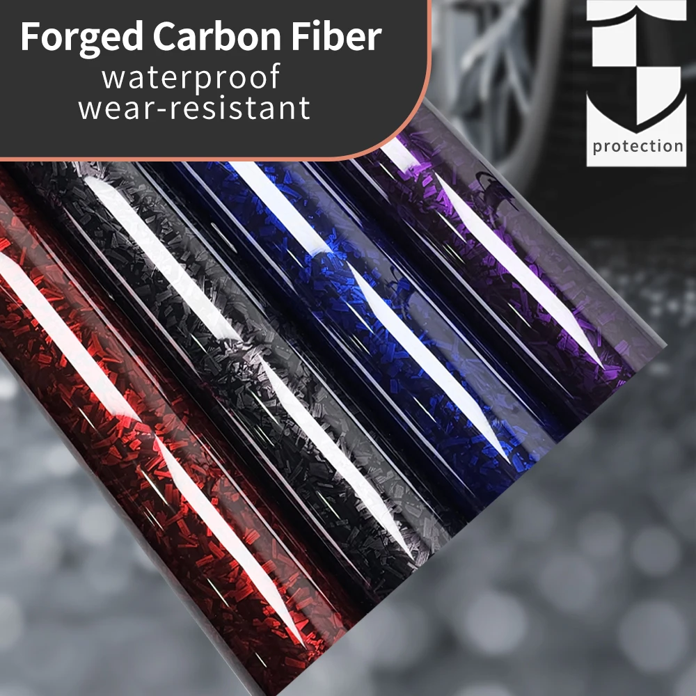 Hochglänzend, Schwarz, Gold, Silber, Rot, geschmiedete Kohlefaser, Autofolie, Vinyl für Motorradaufkleber für die Karosseriefolien, selbstklebend Image