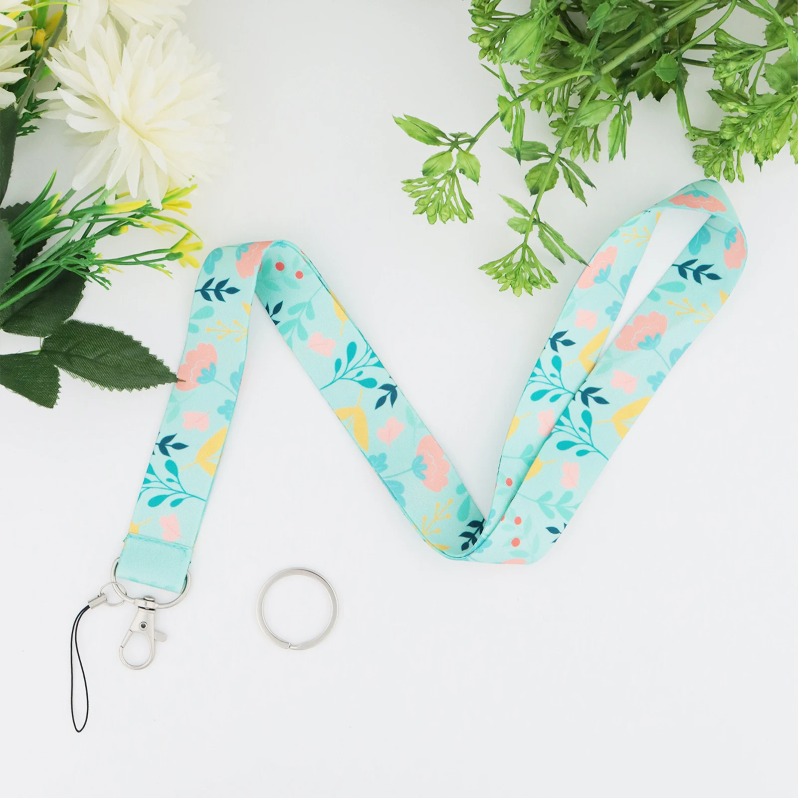 Handy-Lanyard, niedlicher Blumen-Umhängeband, Schlüsselanhänger, Lanyard für Ausweishalter, Schlüsselanhänger, Handy-Gurt, Schlüsselanhänger, Hängeseil Image