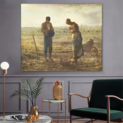 The Angelus Painting By Jean François Millet Praying Farmers Canvas Painting Famous Art Prints Poster Farmhouse Decor