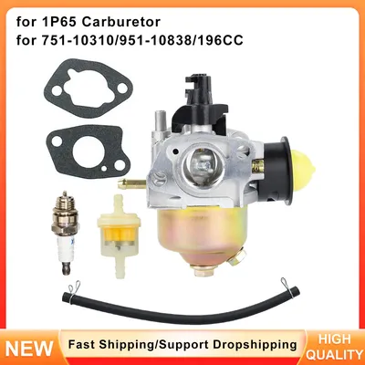 Carburetor Kit for 1P65 Engine - Fits MTD Troy-Bilt T675 - Replaces 751-10310, 951-10838