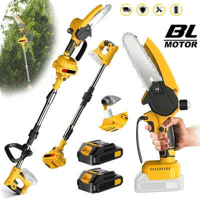 2 IN 1 Bürstenlose Elektrische Kettensäge Pole Pruner Pole Zweig Hohe Säge Garten Garten löhnen Werkzeug Für Makita Batterie Pin