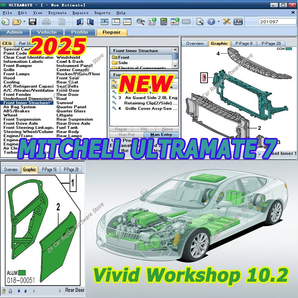 Mitchell Ultramate 7 Complete Advanced Estimating System Auto Repair Software with Vivid Workshop 10.2 And Install Video Guide