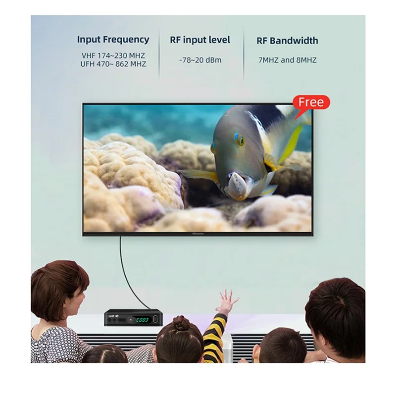 Décodeur M16K-USB DVB-T2, Tuner TV, récepteur TV par Satellite terrestre, décodeur de télévision numérique HEVC DVBT2 H. 264 boîtes TV HD