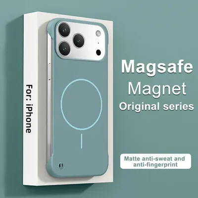 Offizielle Original 1:1 rahmenlose Magsafe-Hülle für iPhone 17 Pro Max 17 Air 16 E 15 14 13 12 11 kabellose Lade-Hart-PC-Abdeckung