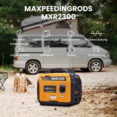 MAXPEEDINGRODS 2300 W tragbarer Generator für empfindliche Geräte mit Digitalmessgerät