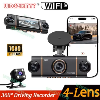 NEU 360° ° Auto Kamera Real-4Lens 1080P Dash Cam Auto WIFI Auto aufnahme kamera Auto DVR Vorne Links rechts Rückfahr Kamera black Box