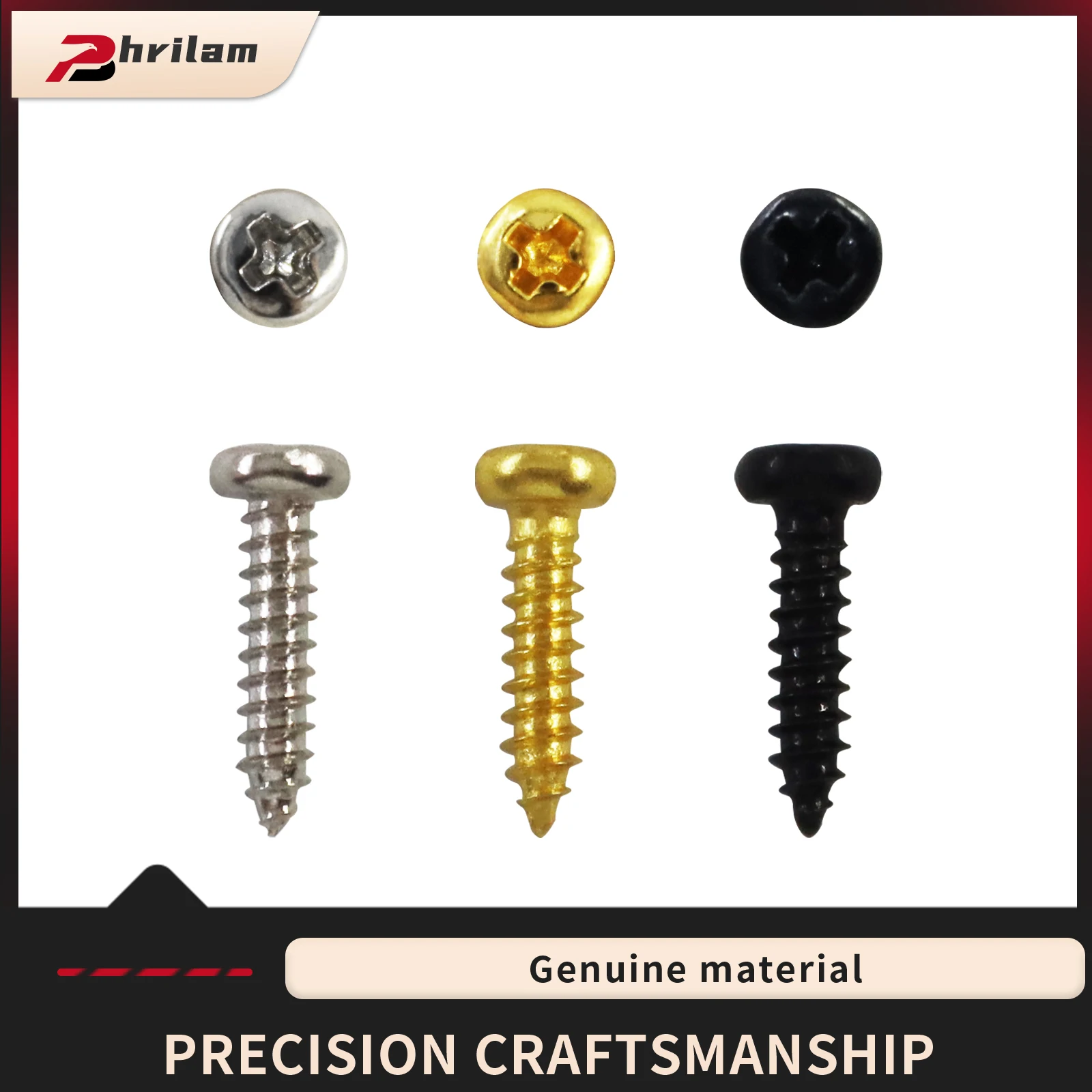 Guitar Machine Heads Mounting Screws Tuning Pegs Screws 2.3*11.4mm for Guitar Bass Parts, Chrome/Black/Gold