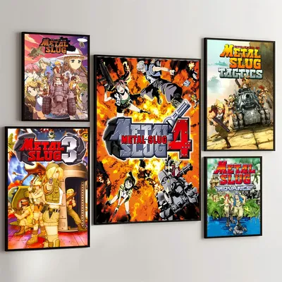 1PC Game Metal Slug Poster Movie Sticky Posters Retro Kraft Paper Sticker DIY Room Bar Cafe Aesthetic Art Wall Painting