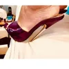 Lila Slip-On-Leder-Sandalen mit Ausschnitten, dünner hoher Absatz, Peep-Toe, modisch, sexy, 2025, Sommer, große Damenschuhe, Zapatillas Mujer