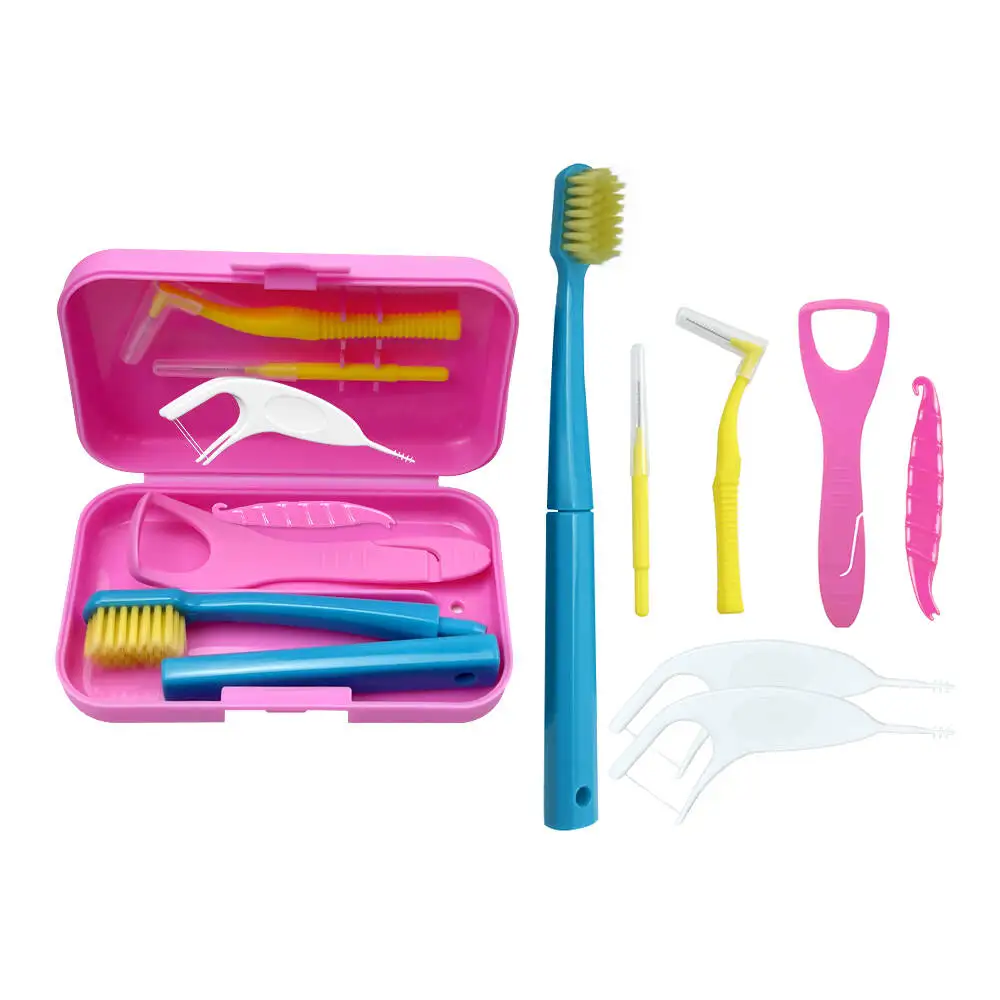 Zahnbürstenbox Tragbare Interdentalbürste Zungenschaber Reise-Sets Mundhygiene Zahnseide Tiefenreinigung Zahnbürste Aufbewahrungskoffer Image