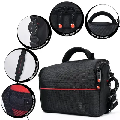 FOSOTO Digital DSLR Camera Bag Shoulder Bag Fashion Waterproof Case For Canon Nikon Sony Lens Pouch Bag Photography Photo Bag