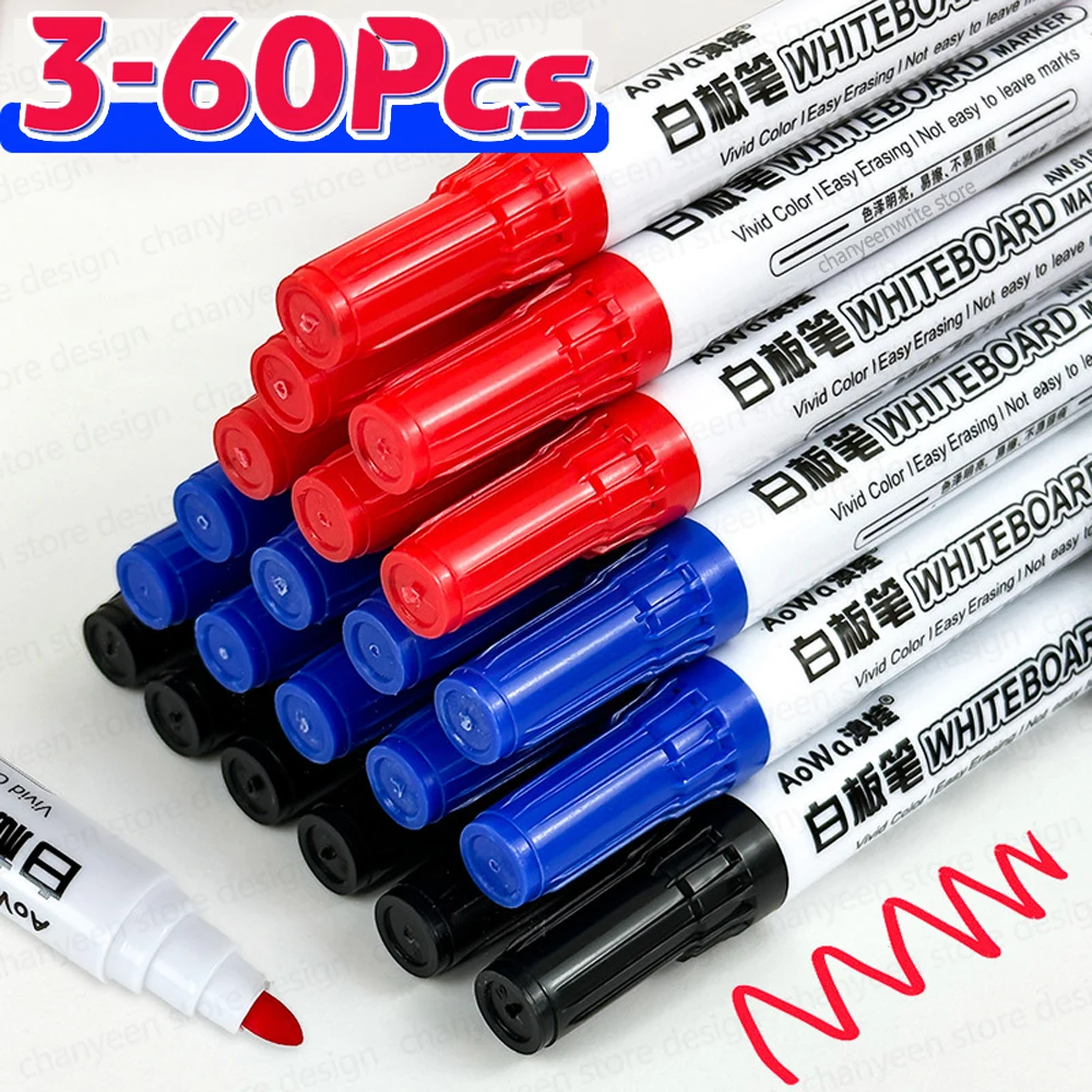 3-60Pcs Löschbaren Magnetischen Whiteboard Marker Stift Tafel Marker Kreide Glas Keramik Büro Schule Kunst Marker Schreibwaren Image