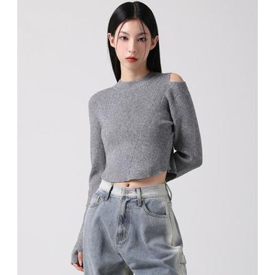 avan Tati Hole Round Knit MELANGE
