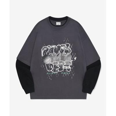physicaleducation College Basketball Layered Long Sleeve_Charcoal