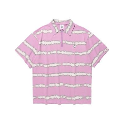 istkunst Tie-dye zip-up T-shirt_Pink