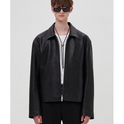 doffjason COWHIDE SEMI-OVERSIZED SINGLE MOTORCYCLE JACKET