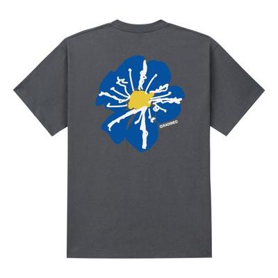 radineo Blue flower short-sleeved T-shirt Gray