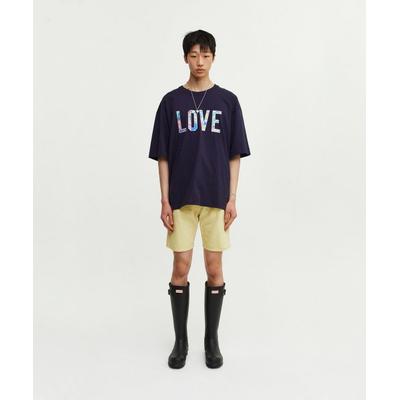 fromarles Navy oversized applique t-shirt / LOVE