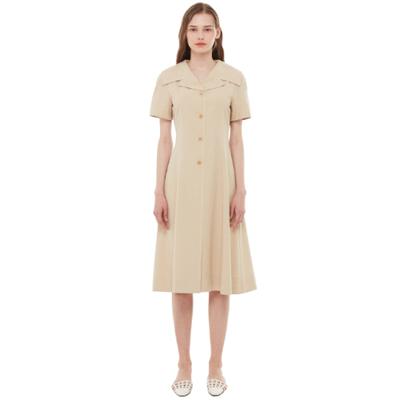 plasticisland Stitch-colored collar-shaped one-piece dress PP2WO486