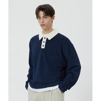 tngt Navy Semi-Overfit Terry Thierry Boucle Rugby Tee