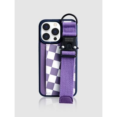 designskin iPhone Pro/Plus/Promax Buckle Strap Case-Checkerboard/Violet