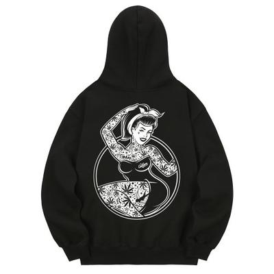 kan6312 KHB0185 Cute Girls Fleece Hoodie Black