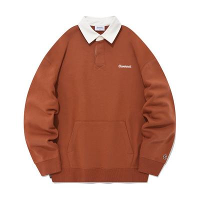 covernat Small Curly Logo Rugby Sweatshirt Brown