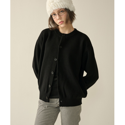 kineto Women's Herish Round Neck Cardigan_Black