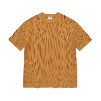 covernat cable round half knit orange