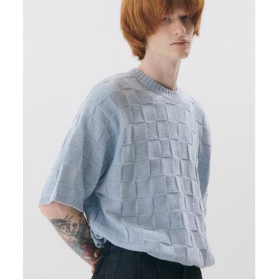 triplesens Square Half Knit_SKY BLUE