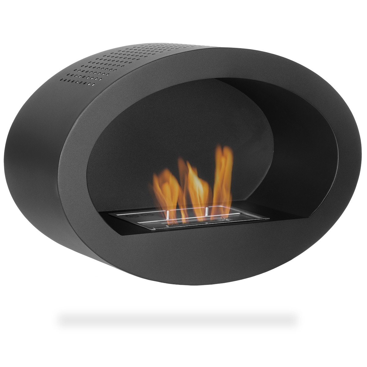 Moritz Ethanol Kamin Wandkamin 40 x 60 x 22 cm I hängend rund I 1 Liter Brenner I Bioethanol Kamin I Bio Ethanol Kaminofen Indoor Outdoor Image