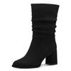 Stiefel TAMARIS, Damen, Gr. 36, schwarz, Textil, unifarben, Veloursleder, klassisch, Schuhe, Blockabsatz, Kurzstiefel, in veganer Verarbeitung