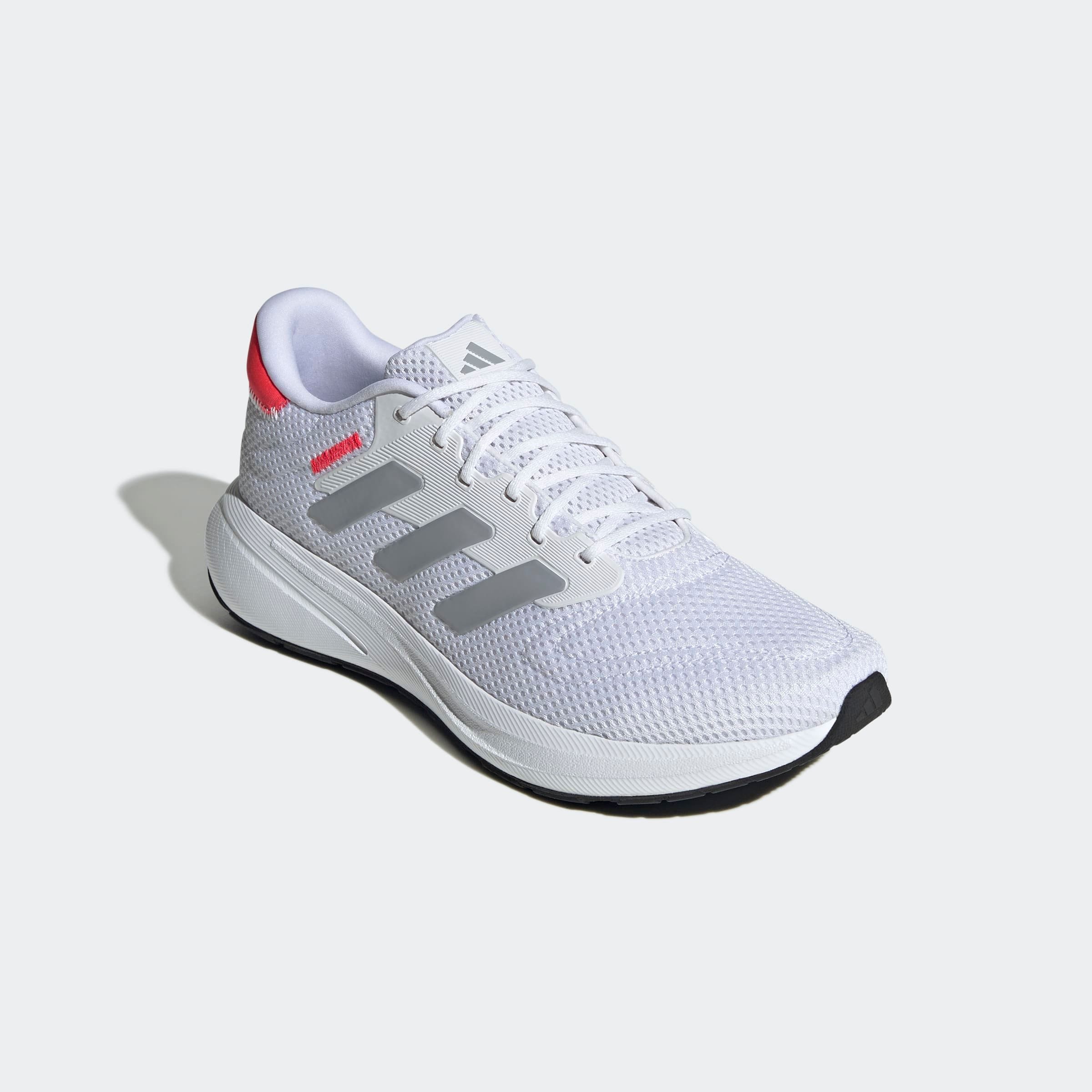 Laufschuh ADIDAS PERFORMANCE "RESPONSE", Herren, Gr. 45, silber (cloud weiß, halo silber, lucid rot), Synthetik, Textil, Schuhe Laufschuh