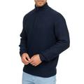 Troyer INDICODE "INBertram ½ zip", Herren, Gr. L, blau (navy), Strick, Obermaterial: 58% Polyacryl, 32% Polyester, 7% Wolle, 3% Elasthan, unifarben, modisch, regular fit, hoch geschlossener Ausschnitt, Langarm, Pullover