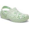 Clog CROCS "Classic Floral Cut Out Clog", Kinder, Gr. 34, grün (lindgrün), Croslite, geblümt, casual, Schuhe, Sandale mit schwenkbarem Fersenriemen