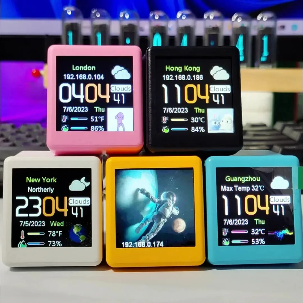 XMSJ horloge météo intelligente WIFI Station météo translucide Bitcoin surveillance bureau créatif ornements numériques horloge de bureau