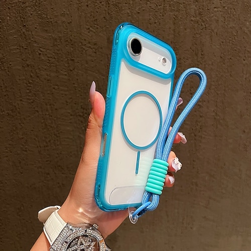 Handy Hülle Handyhüllen Für iPhone 17 Pro Max 17 Air 16 15 14 Pro Max Plus 13 Pro Max Rückseite mit Trageriemen Unterstützt kabelloses Laden Nicht vergilbend Retro TPU Acryl Image