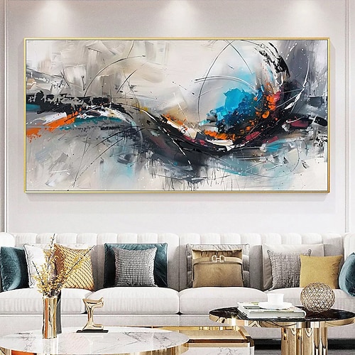 Mintura handgefertigte abstrakte Ölgemälde auf Leinwand, Wandkunst, Dekoration, modernes Bild für die Inneneinrichtung, gerolltes, rahmenloses, ungedehntes Gemälde Image