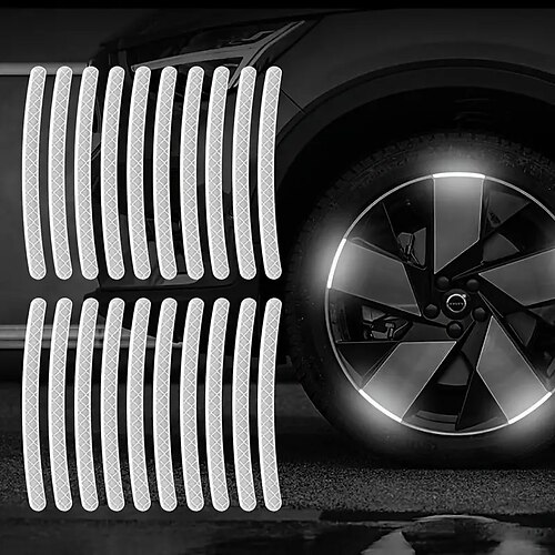 20 reflektierende Felgenaufkleber – im Dunkeln leuchtende Sicherheitsaufkleber für Autos und Motorräder Fahrräder Image