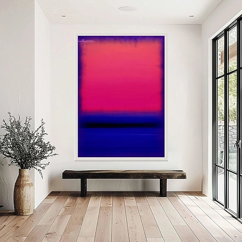 handgemalte Leinwandkunst von Mark Rothko, Reproduktion, Rothko-Wandkunst, abstrakte Leinwand-Wandkunst, rote und gelbe Mischung, abstrakte Malerei, Minimalismus-Kunst, Gemälde, Heimdekoration, Image