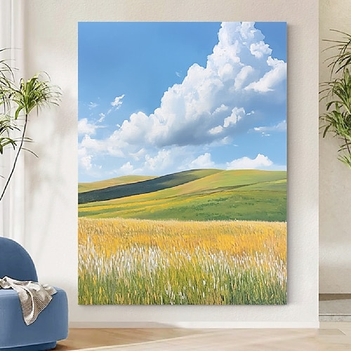 Ölgemälde handgemalte abstrakte Herbstlandschaftsgemälde auf Leinwand handgemalte strukturierte Naturmalerei Wandkunst handgemalte Gemälde für Wohnzimmer-Wanddekor Image