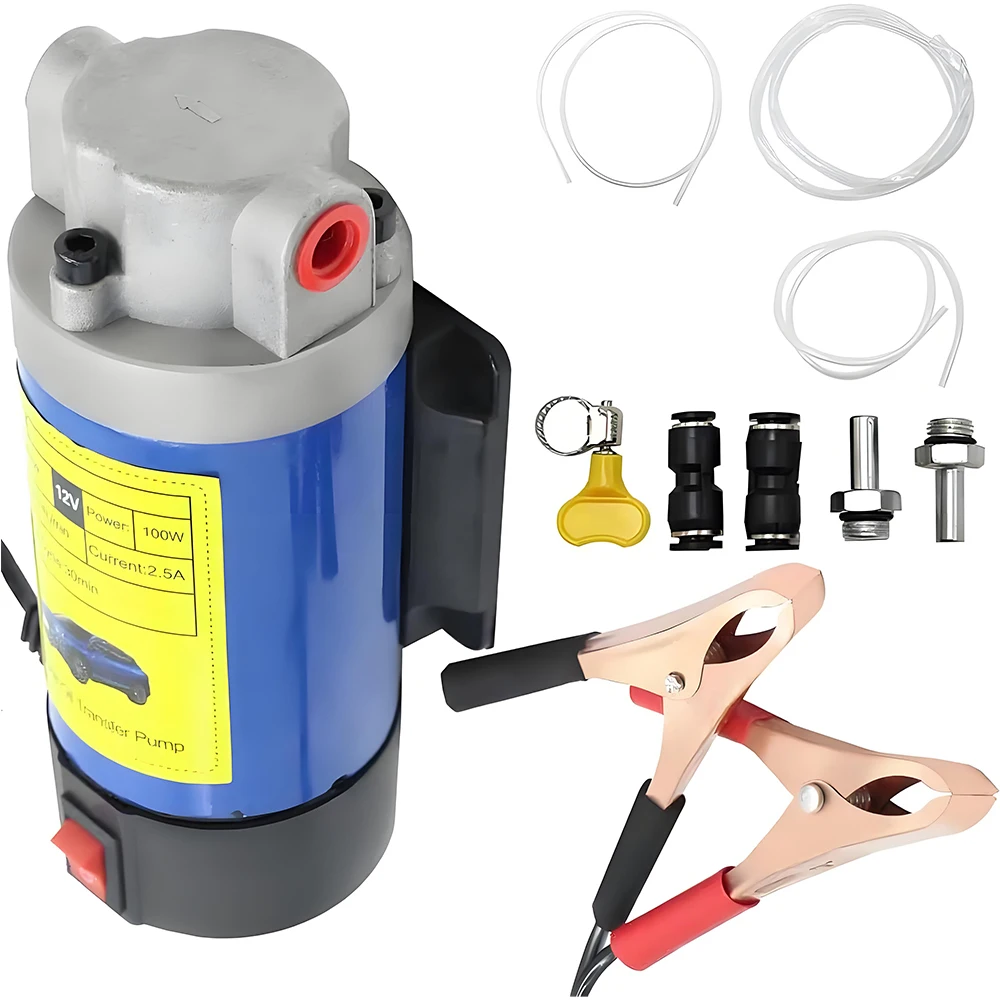 Electric Gear Oil Pump 12V/24V DC Portable Car Oil Pump Car Engine Oil Transfer Pump - Pure Copper Motor, Aluminum Pump Head