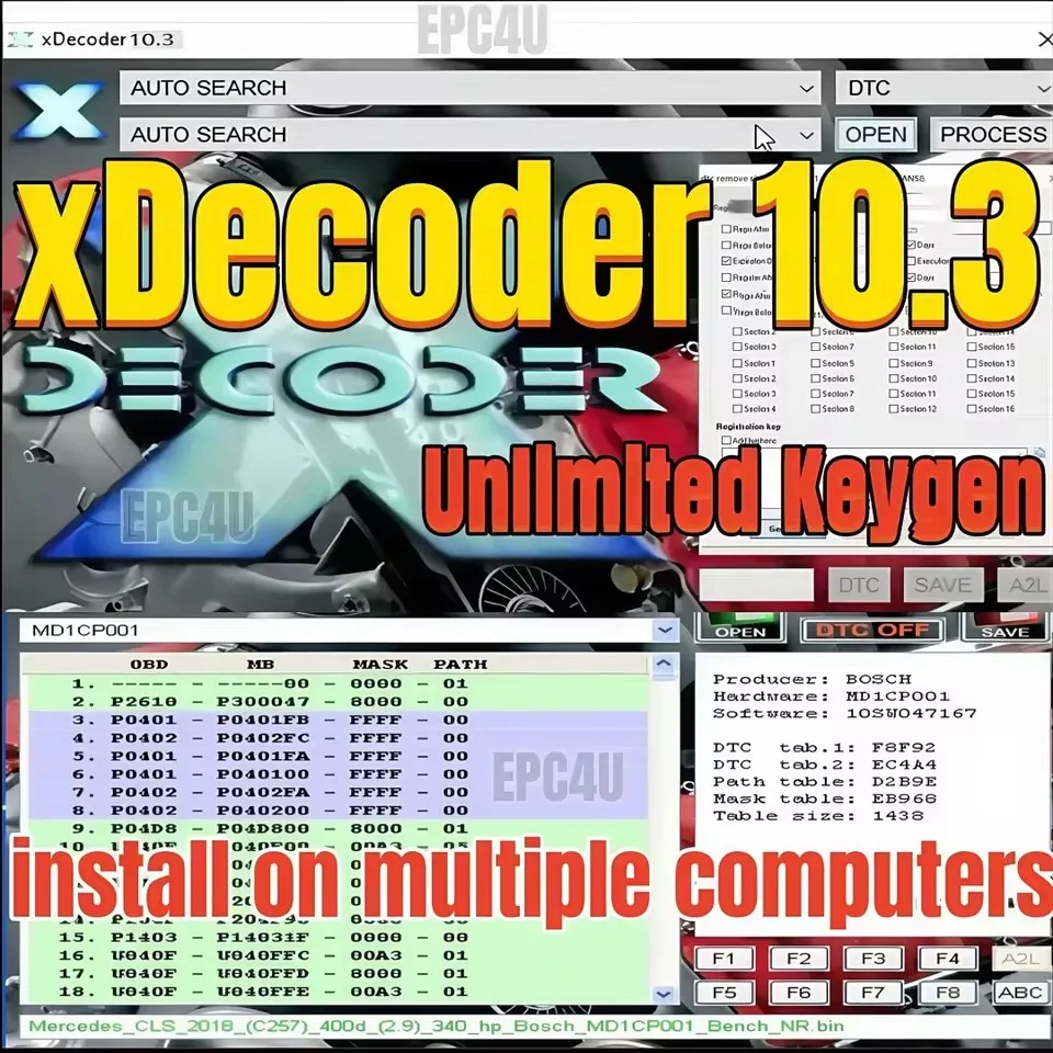 Good Price DTC Remover XDecoder 10.3 DTC OFF Delete Software Disable Error off DTC Remover for many Laptops