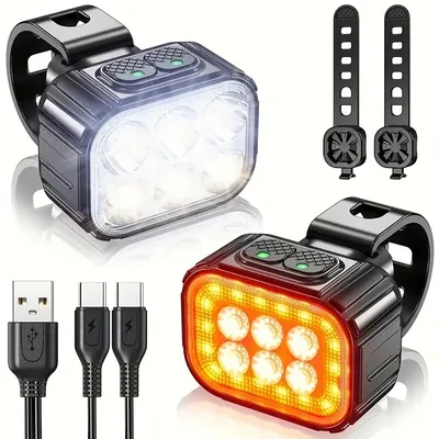 Bicycle Light Front and Rear Bicycle Led Light Flashlight Rechargeable Bicycle Light Bicycle Road Bicycle Light Bicycle Accessories Bicycle Light Set