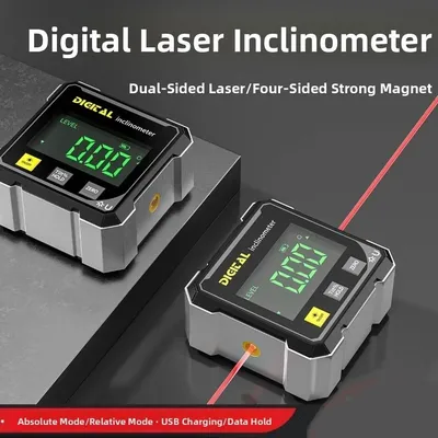Four Sided Display Angle Gauge Magnetic Suction Digital Display Level Protractor Inclinometer Accurate Compact Angle Gauge