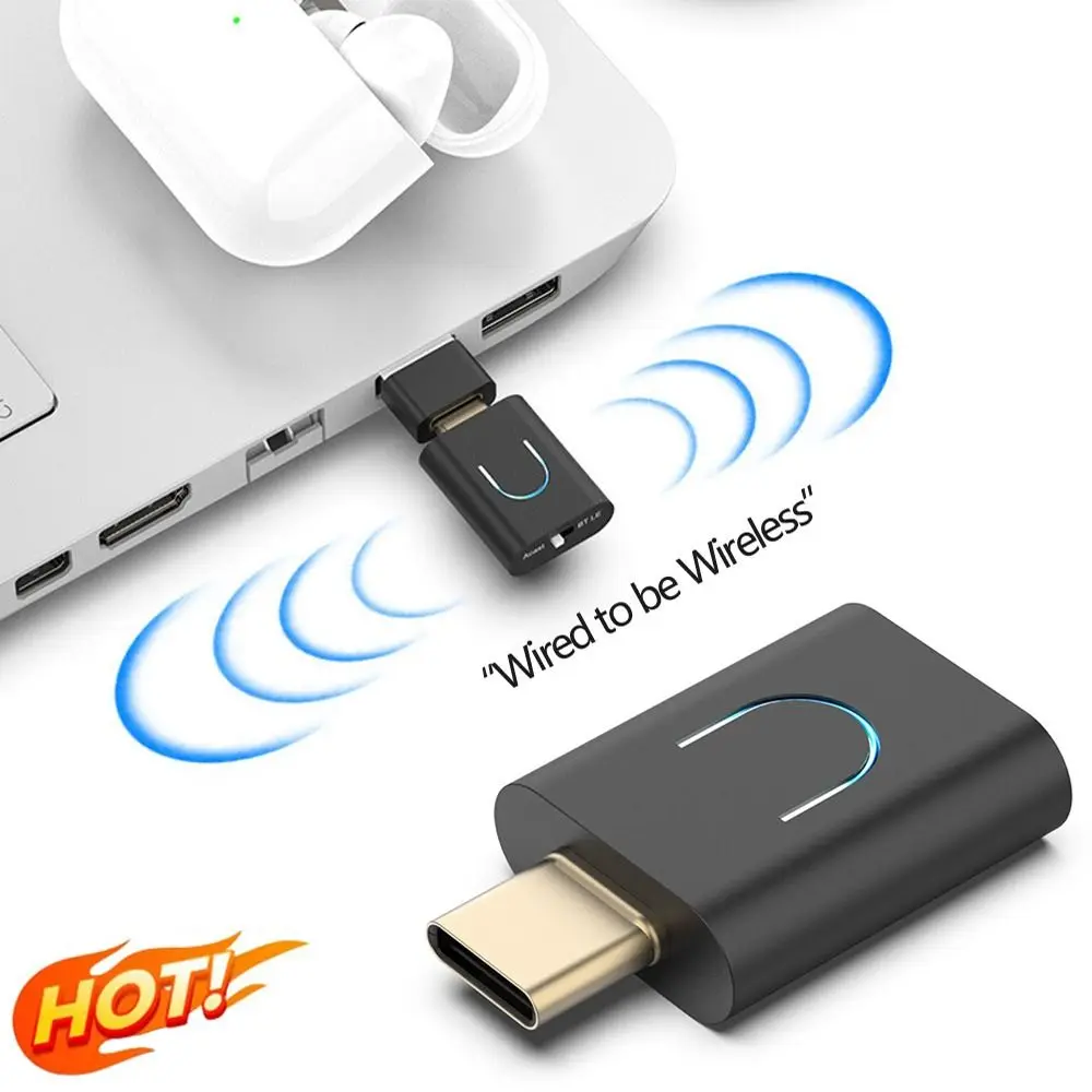con trasmettitore audio Auracast Bluetooth 5.4 LC3 aptX-LL/HD tipo C adattatore stereo wireless Trasmettitore audio LE a bassa latenza