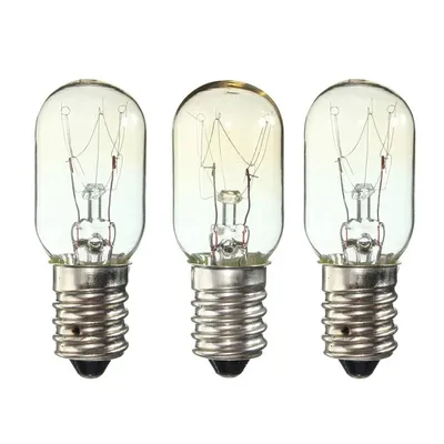 3 Pieces AC 220-240V Edison Bulb E14 15W LED T20 Refrigerator Mini Light Bulbs Warm White Clear Glass Home Salt Lamp Bulb