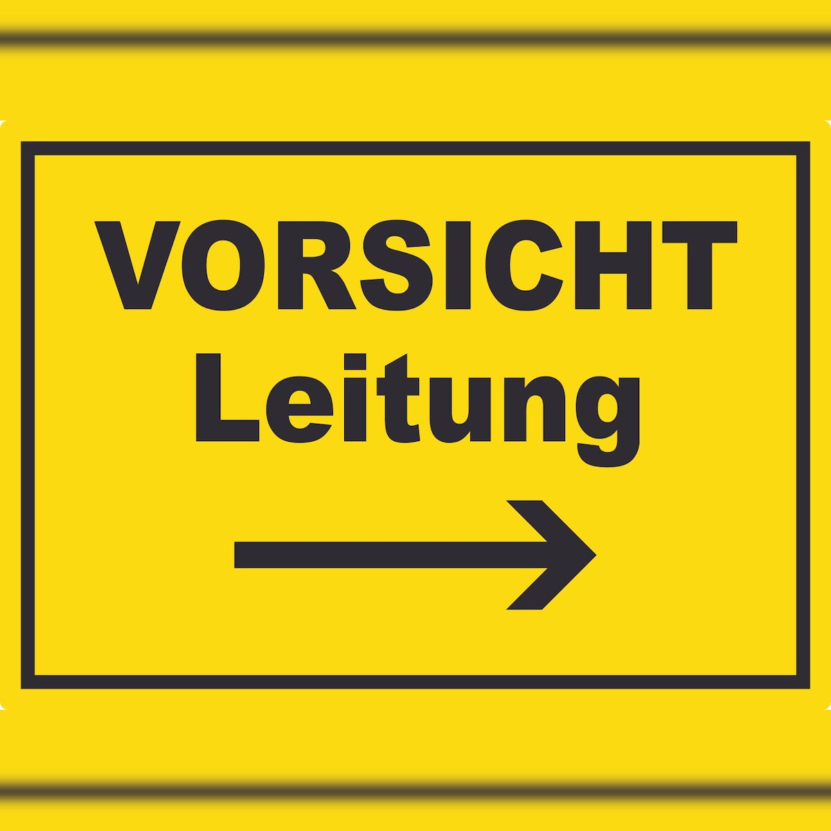 HB-Druck Vorsicht Leitung mit Richtungspfeil rechts Aufkleber A5 (148x210mm) Image