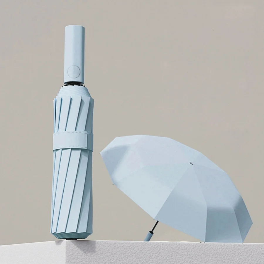 Hochwertiger großer Regenschirm, 108 cm, faltbarer Regenschirm, 60 Knochen, stark, winddicht, Paragua, modisch, einfacher großer Regenschirm für Männer und Frauen Image